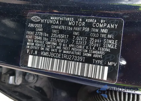 2024 Hyundai Tucson Sel from USA, damaged, VIN KM8JBCDE1RU273391
